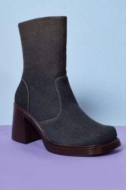 Echo Club House Shoes Clarissa Deadstock Square Toe Denim Boot