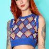 Echo Club House Homeroom Argyle Crop Sweater Vest - Blue Clothes
