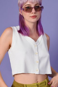 Echo Club House Renzo Waffle Thermal Boxy Tank