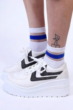 Echo Club House Floating Stripe Mesh Sock - White Accessories