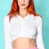 Echo Club House Clothes Gag Me With A Spoon Super Cropped Blouse - White