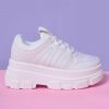 Echo Club House Shoes Missing In Action Platform Sneakers - Marshmallow