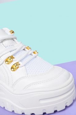 Echo Club House Shoes Winner Takes All Chunky Platform Sneaker - White