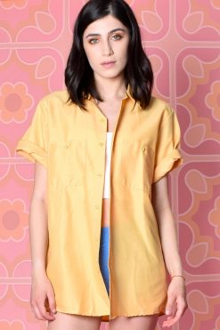 Echo Club House Deadstock Yellow S/S Oversized Work Shirt