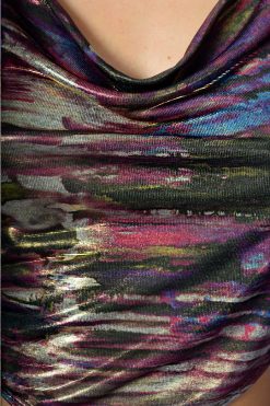 Echo Club House Clothes Deadstock Perf Y2K Cowl Halter - Purple