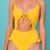 Echo Club House Swimwear In The Sun Open Front Ruffle Bathing Suit