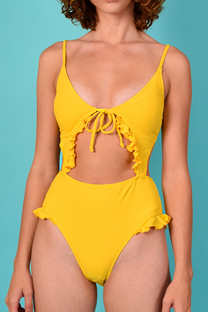 Echo Club House Swimwear In The Sun Open Front Ruffle Bathing Suit 3 Echo Club House Swimwear In The Sun Open Front Ruffle Bathing Suit