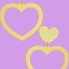 Echo Club House Accessories Heart On Heart Earrings - Sunshine