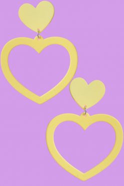 Echo Club House Accessories Heart On Heart Earrings - Sunshine